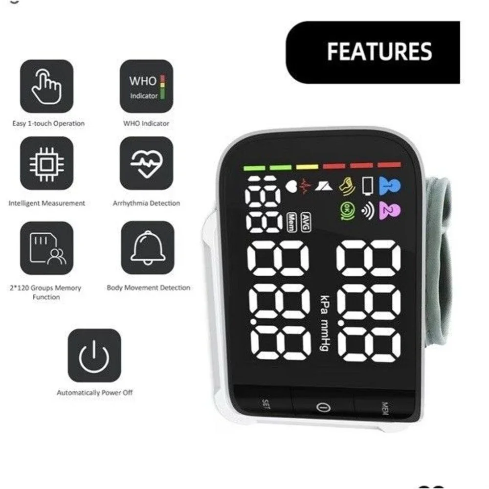 Blood Pressure Wrist Machine - Black/White